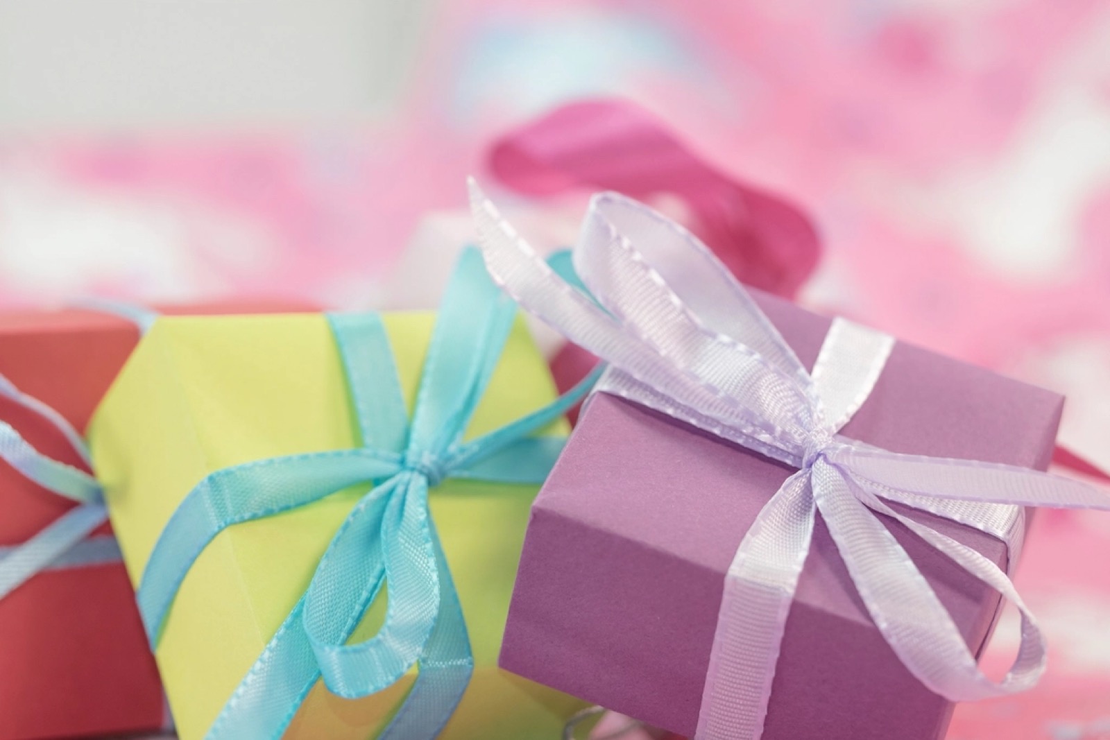 Wrapped gift boxes